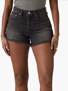 Levi’s Premium 501 Cutoff Denim Shorts in Washed Black Size27